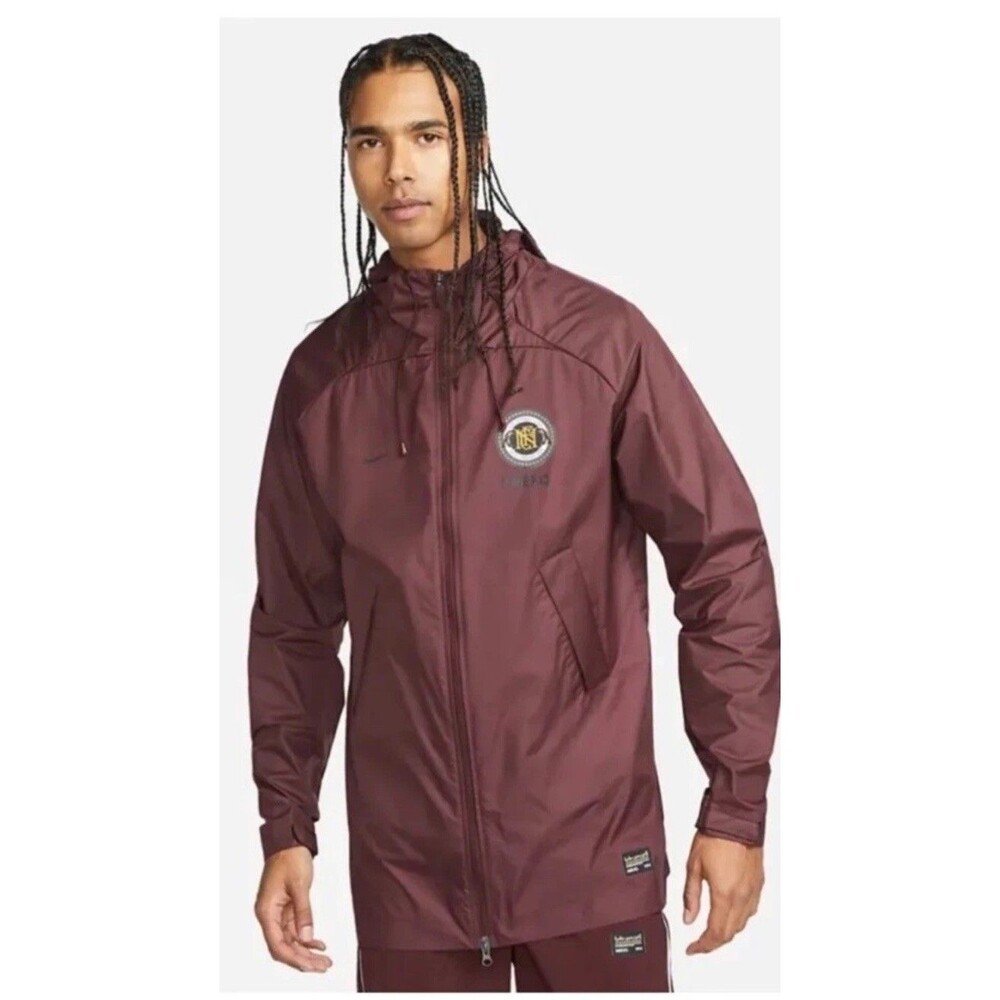 Nike FC Rain Jacket Mens M Burgundy Red Storm Fit Hooded Football DQ5202-652 New - Picture 13 of 15